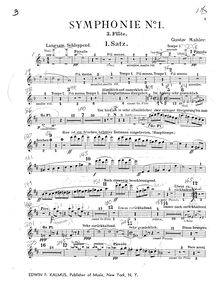 Partition flûte 3, Symphony No.1, Originally titled &quot;Titan&quot;