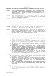 Statuts du Centre de documentation et d’étude sur la langue internationale (CDELI)