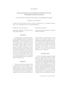 EVALUACIÓN DE LA ESTABILIDAD PRODUCTIVA DE SISTEMAS AGROPECUARIOS(EVALUATION OF THE PRODUCTIVE STABILITY OF AGRONOMIC SYSTEMS)