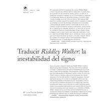 Traducir Riddley Walker: la inestabilidad del signo