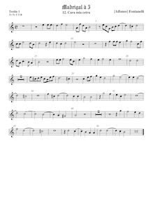 Partition viole de gambe aigue 1, Secondo Libro de Madrigali, Fontanelli, Alfonso par Alfonso Fontanelli