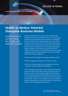 Download - Mobile  in Motion: Potential Disruptive Business Models