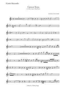 Partition Canto secondo, Canzon Terza à , Due Canti e Due Bassi