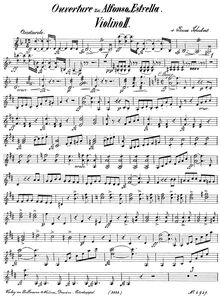 Partition violons II, Alfonso und Estrella, Schubert, Franz