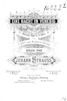 Partition complète, Eine Nacht en Venedig, Komische Operette, Strauss Jr., Johann