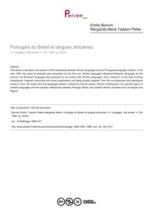 Portugais du Brésil et langues africaines - article ; n°130 ; vol.32, pg 68-83