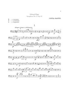 Partition contrebasson, Symphony No.2, Op.63, E♭, Elgar, Edward
