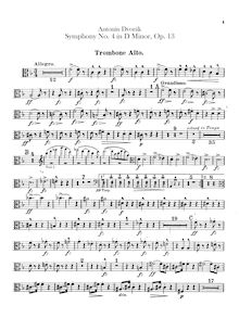 Partition Trombone 1, 2, 3, Symphony No.4, Symfonie č.4, D minor