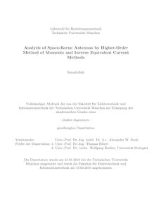 Analysis of space-borne antennas by higher-order method of moments and inverse equivalent current methods [Elektronische Ressource] / Ismatullah
