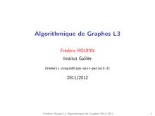 Algorithmique de Graphes L3