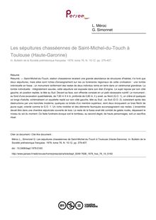 Les sépultures chasséennes de Saint-Michel-du-Touch à Toulouse (Haute-Garonne) - article ; n°10 ; vol.76, pg 379-407