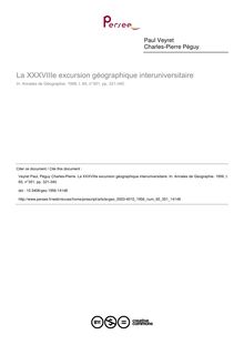 La XXXVIIIe excursion géographique interuniversitaire - article ; n°351 ; vol.65, pg 321-340