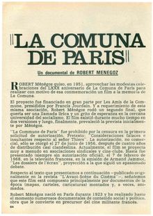 La comuna de París, un documental de Robert Ménégoz