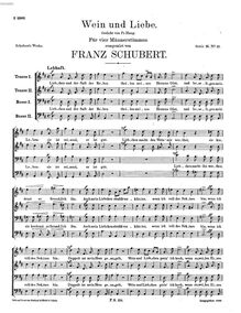 Partition complète, Wein und Liebe, D.901, Schubert, Franz