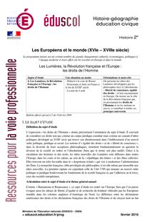 Les Lumières, la Révolution française et l Europe - media.eduscol ...