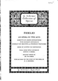 Partition Act I, Fidelio, Op.72, Leonore, oder Der Triumph der ehelichen Liebe