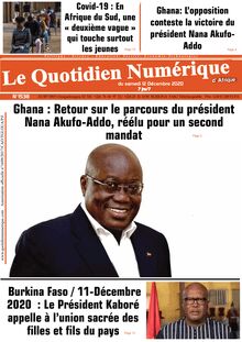 Quotidien numérique d’Afrique n°1538 - du samedi 12 décembre 2020