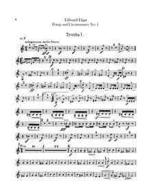 Partition trompette 1, 2 (en F)Cornet 1, 2 (en A), Pomp et Circumstance, Op.39