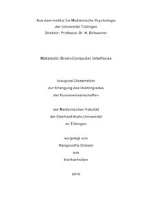 Metabolic brain-computer interfaces [Elektronische Ressource] / vorgelegt von Ranganatha Sitaram