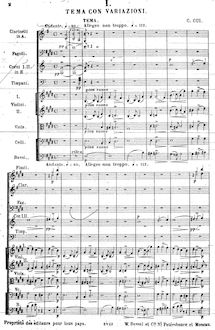 Partition , Tema con variazioni,  No.2, Deuxième suite ; Сюита №2