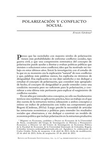 Polarización y conflicto social (Polarization and social conflict )