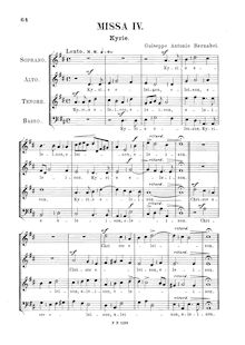 Partition complète, Missa en D, D, Bernabei, Giuseppe Antonio