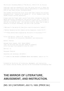 The Mirror of Literature, Amusement, and Instruction - Volume 12, No. 321, July 5, 1828
