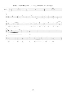 Partition basse 2 , partie, Missa Papae Marcelli, Palestrina, Giovanni Pierluigi da par Giovanni Pierluigi da Palestrina