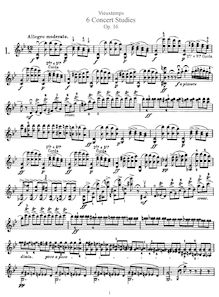 Partition complète, 6 Concert Etudes, Op 16, Vieuxtemps, Henri