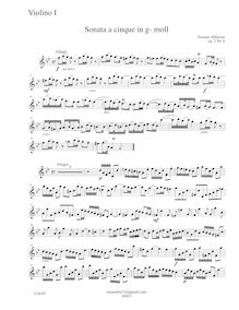 Partition violons I, Sei Sinfonie e Sei concerts a Cinque, Op.2 par Tomaso Albinoni
