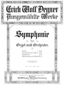 Partition orgue, Symphony pour orgue et orchestre, E minor, Degner, Erich Wolf