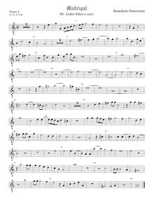 Partition ténor viole de gambe 2, octave aigu clef, Madrigali a 5 voci, Libro 7
