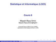 Statistique et Informatique (LI323) Cours 6