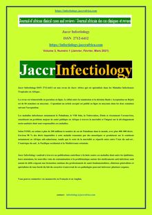 Jaccr infectiology - Volume 3, numéro 1