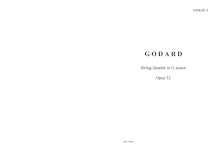 Partition parties complètes, corde quatuor No.1, G minor, Godard, Benjamin
