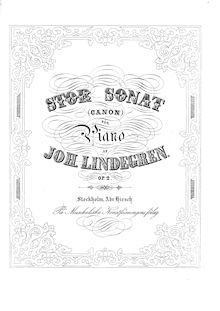 Partition complète, Piano Sonata, Op.2, Lindegren, Johan