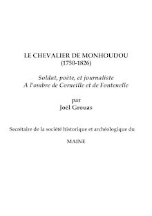 LE CHEVALIER DE MONHOUDOU (1750-1826) Soldat, poète, et ...