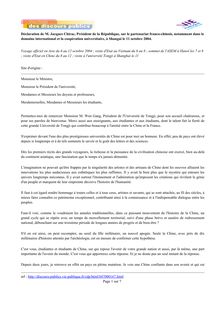 Déclaration de M. Jacques Chirac,  Président de la République, sur ...