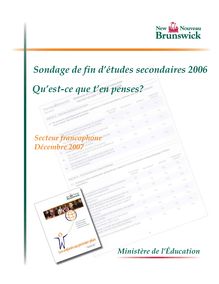 2006 sondage de fin d étude secondaire - version  final -DEC 5