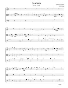 Partition Fantasia VdGS No. 4 - partition complète, fantaisies pour 3 violes de gambe par Thomas Lupo