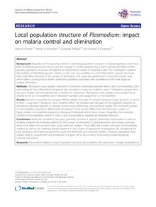 Local population structure of Plasmodium: impact on malaria control and elimination