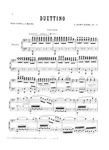 Partition complète, Duettino, Op.11, Saint-Saëns, Camille