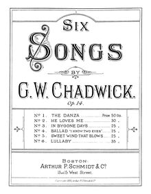 Partition Cover et Catalog Pages, 6 chansons, Chadwick, George Whitefield
