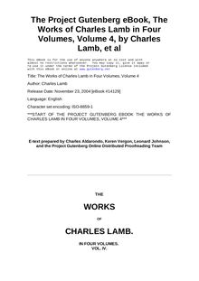 The Works of Charles Lamb in Four Volumes, Volume 4