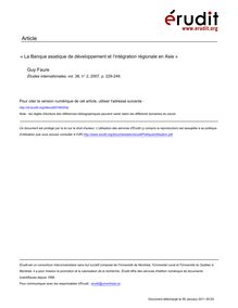 PDF 372 ko - La Banque asiatique de développement et l intégration ...