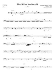 Partition violoncelles / Basses, Eine kleine Nachtmusik, A Little Night Music ; Serenade No.13