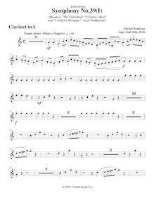 Partition clarinette (en A), Symphony No.39  Irish Green , G major