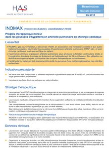 INOMAX (monoxyde d’azote), vasodilatateur inhalé - INOMAX SYNTHESE CT12623