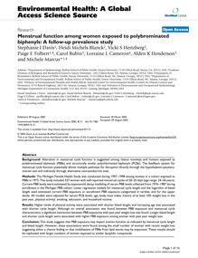 Menstrual function among women exposed to polybrominated biphenyls: A follow-up prevalence study