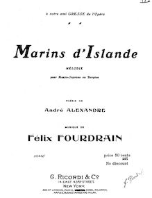 Partition complète, Marins d islande, Mélodie, C minor, Fourdrain, Félix